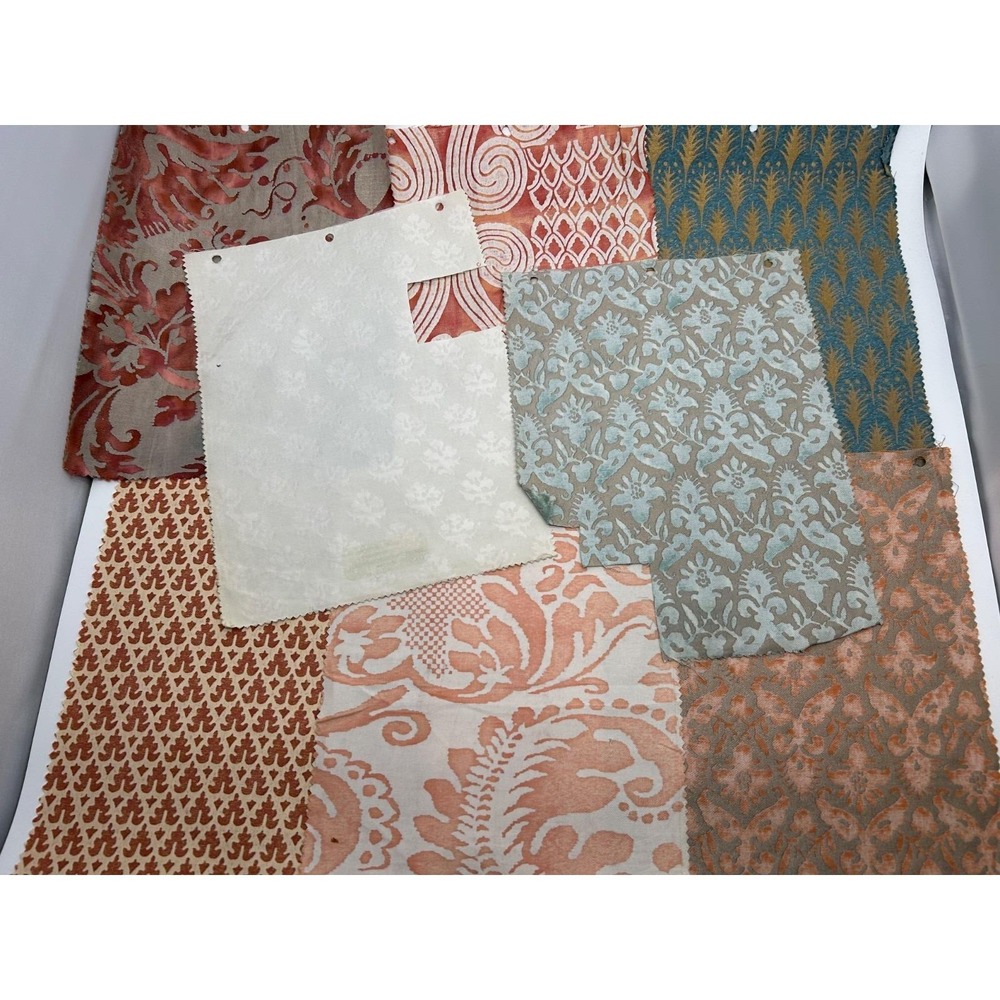 Vtg Eight Rare FORTUNY Sample Pieces - Stunning Hard to Find Patterns & Colors